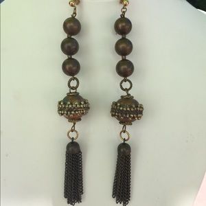 Copper color statement earrings